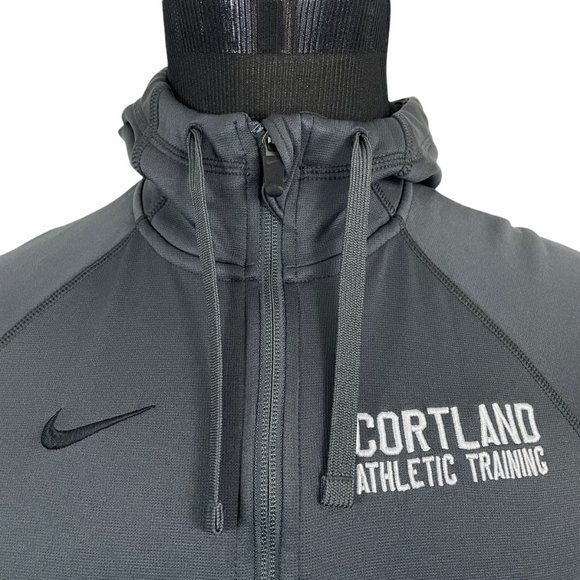 Nike Women's Therma-Fit Grey Full Zip Athletic Jacket Medium Cortland Athletic - Picture 2 of 7